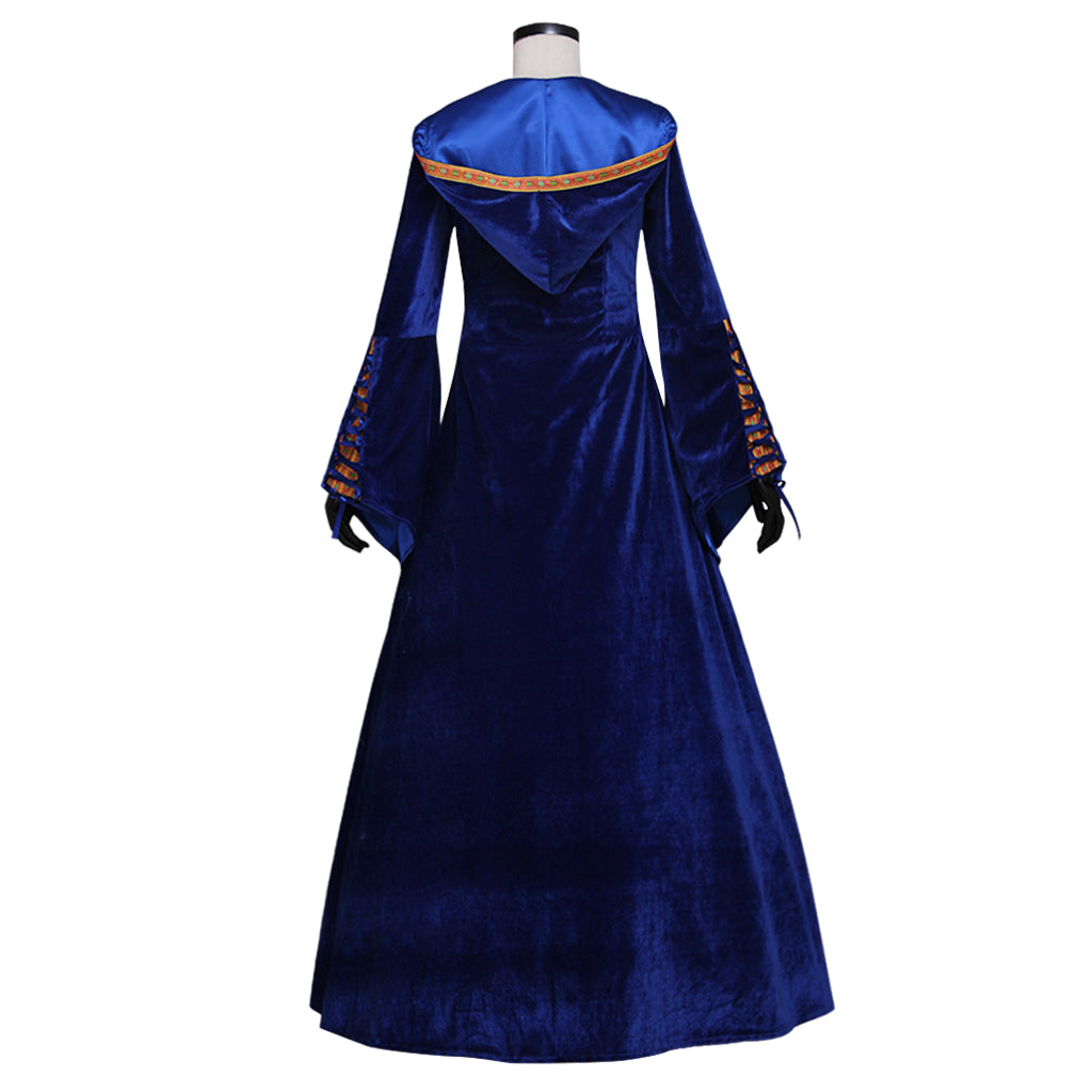 Robe médiévale rétro élégante du Sud pour le cosplay d'Halloween pour femmes - Robe noble à manches cloches