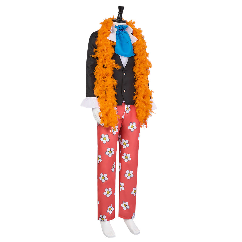 Anime One Piece Brook Cosplay Costume 2D Comic Con Floral Suit
