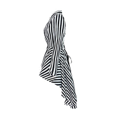 Medieval Steampunk Victorian Asymmetrical Striped Tailcoat Cosplay Costume - Halloweez