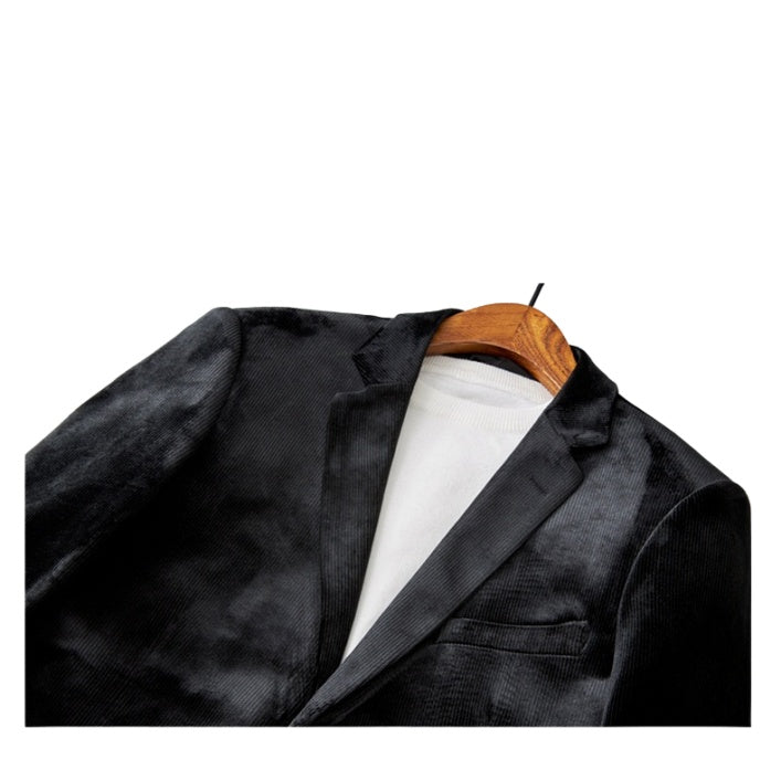 Marvel Venom Plush Velvet Suit Jacket Men's Slim Fit Korean Style Autumn Winter Casual Blazer British Single Suit Trendy Cosplay Costume - Halloweez