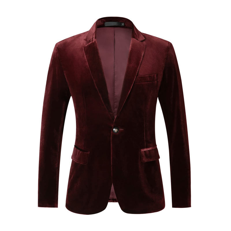 Men's Velvet Slim Fit Blazer Jacket - Formal Suit for Cosplay & Casual Wear - Youth Fashion Outerwear - Halloweez