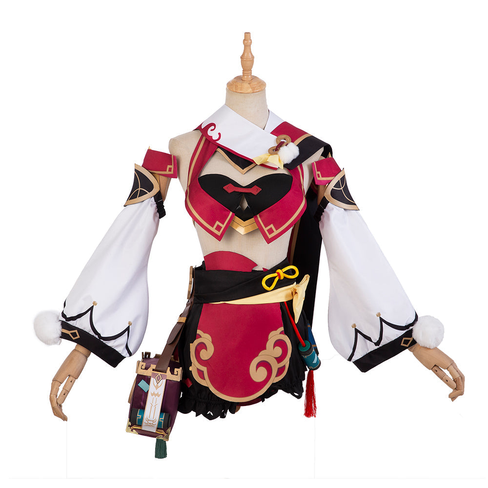 Disfraz de cosplay de Halloween de Yanfei: atuendo inspirado en Genshin Impact de alta calidad para entusiastas del anime