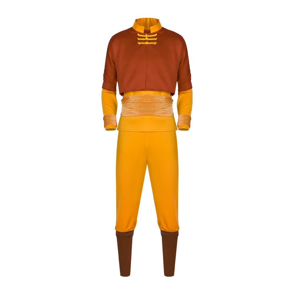 Live-Action Avatar: The Last Airbender Cosplay - Aang Costume for Halloween & Stage Performances - Halloweez