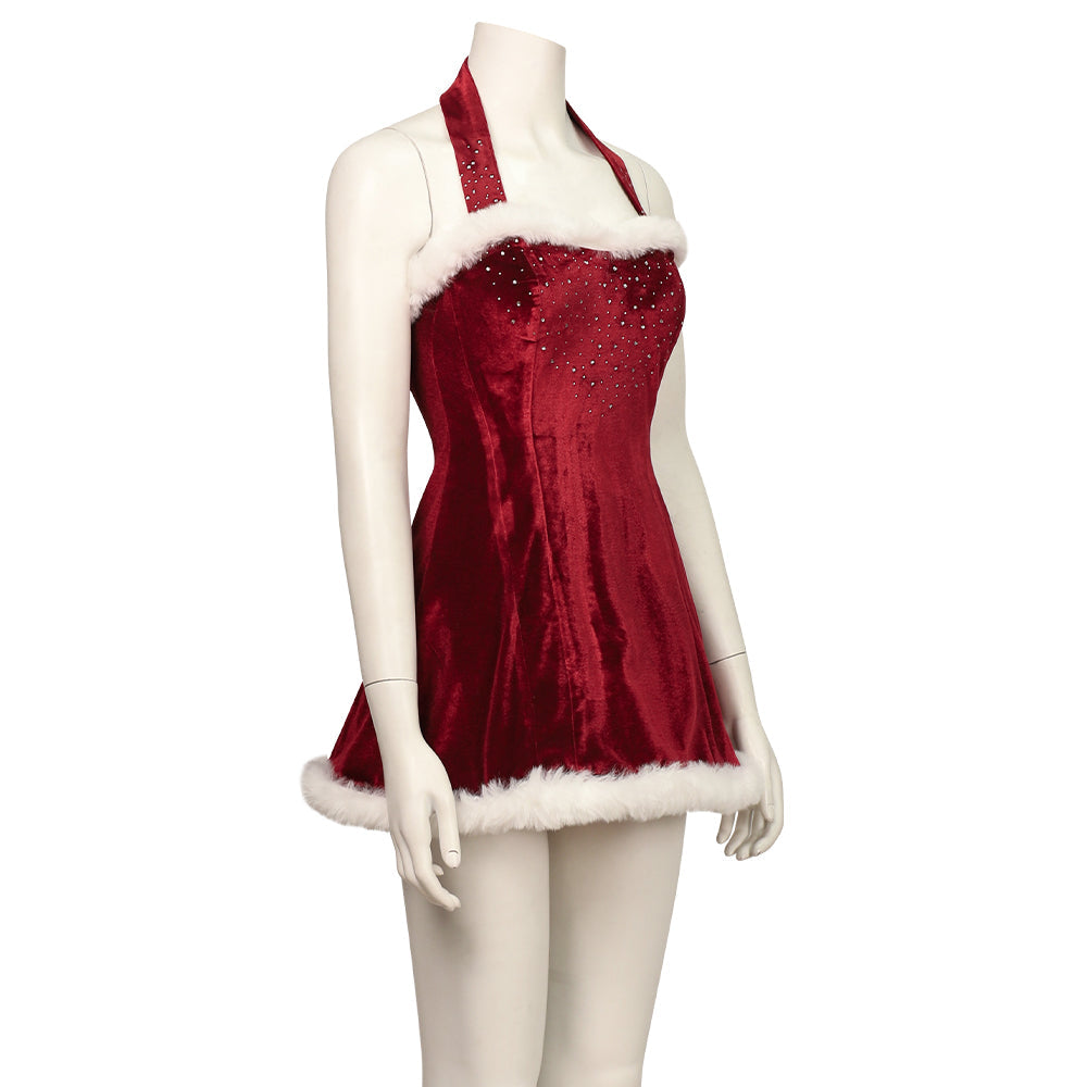Halloweez Retro Christmas Dress with Cape - Love Actually 2023 Costume - Halloweez