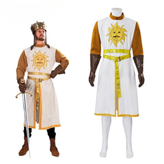 Disfraz de Rey Arturo para Halloween: traje de caballero medieval real para hombre adulto