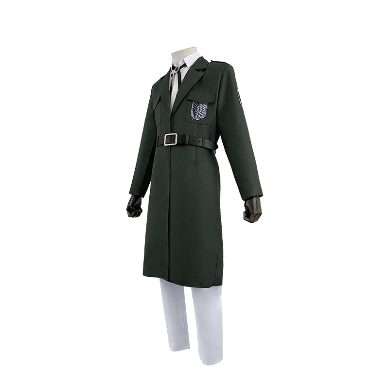 Attack on Titan Survey Corps Cosplay Costume Full Set Military Green Coat Cloak Robe