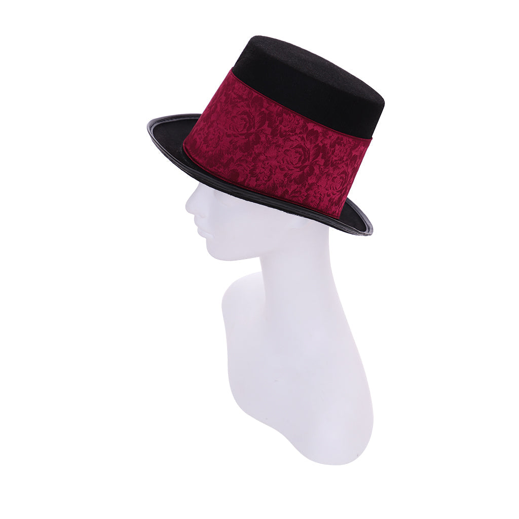 Chapeau haut de forme Halloween Steampunk pour femme en rouge - Parfait pour Burning Man