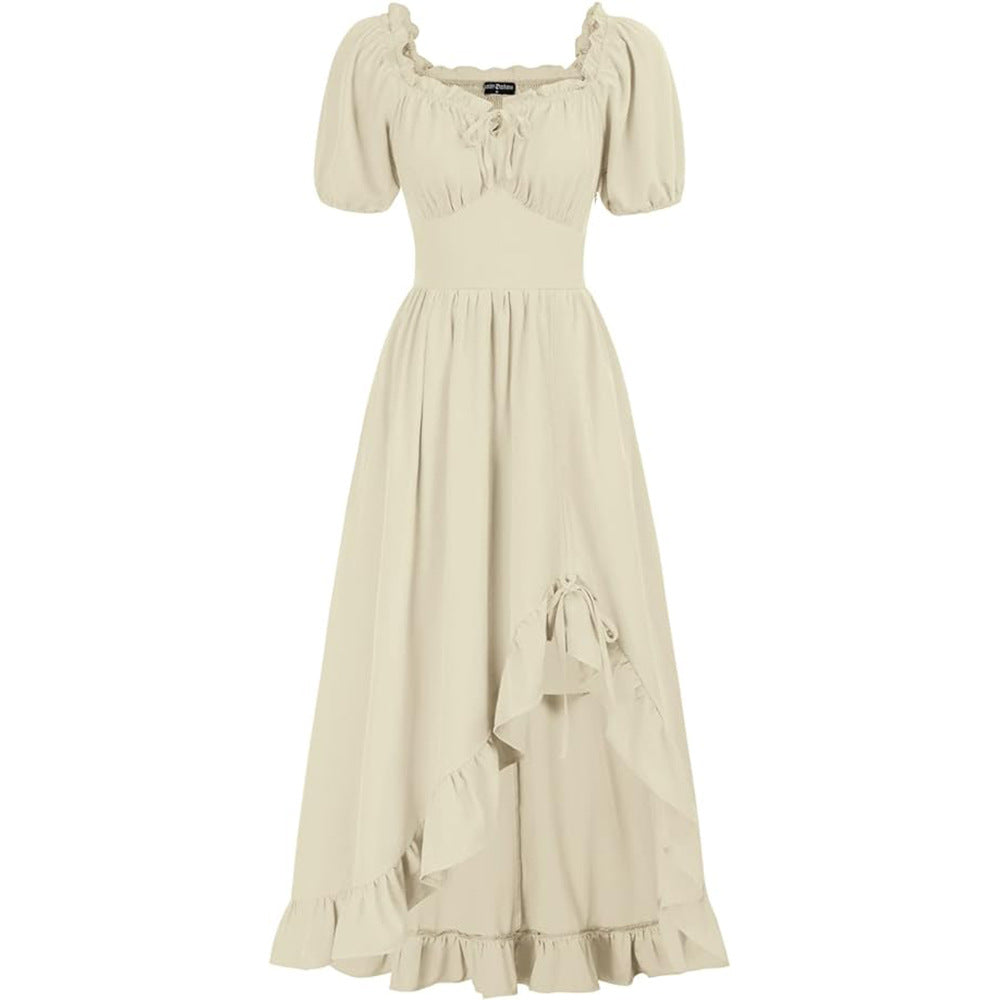 Medieval New Retro Irregular Dress Renaissance Stage Costume Women's Dress