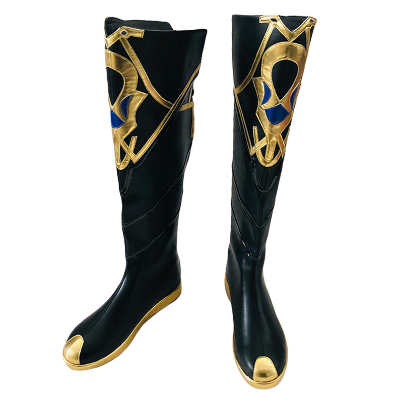 Genshin Impact Chalk Prince Albedo Boots Cosplay Shoes - Custom Design Available - Halloweez