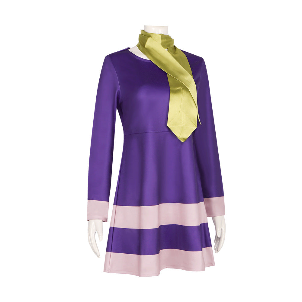 Scooby-Doo Velma Dinkley Cosplay Costume Daphne Halloween Role Play Dress - Halloweez