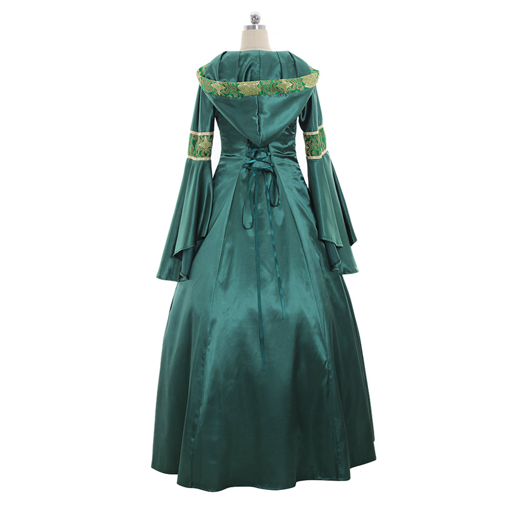 Robe médiévale victorienne élégante pour Halloween - Parfaite pour les chanteurs de chants de Noël et les fêtes festives