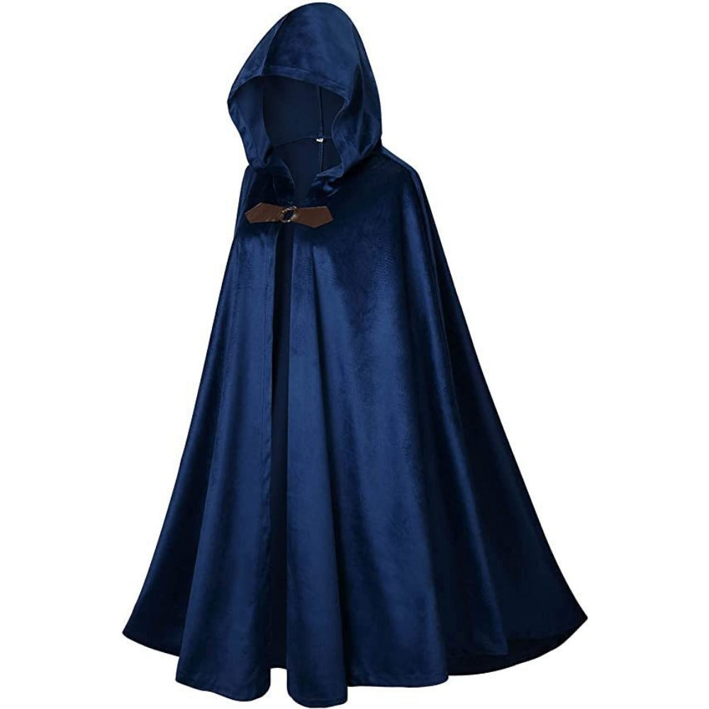 Medieval Deer Suede Cloak Halloween Vintage Battle Warrior Magic Robe Cosplay Costume - Halloweez