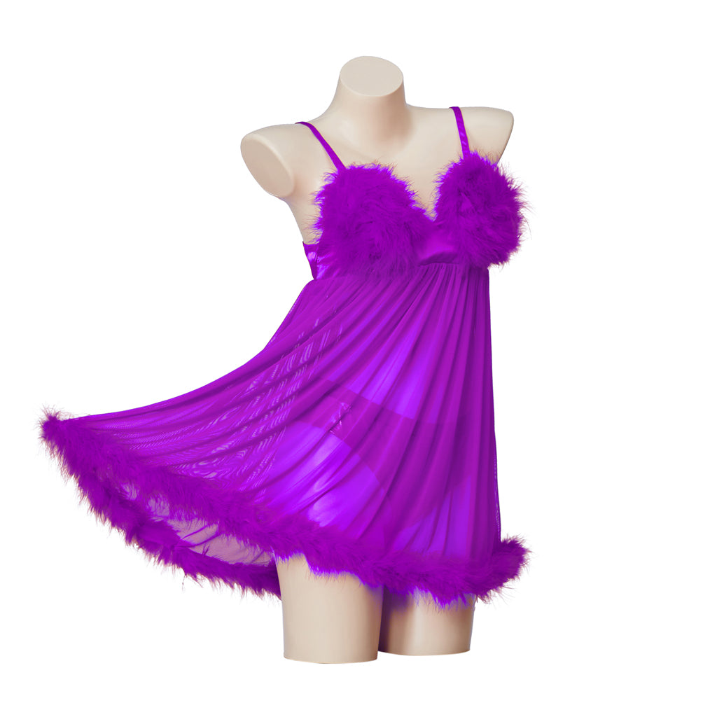Official Austin Powers Fembot Cosplay Costume: Women's Sexy Plush Mini Dress & Suspender Set
