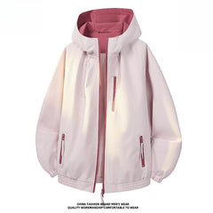 Men Women Windproof Waterproof Hooded Jacket,Loose Spring Autumn Outerwear Custom