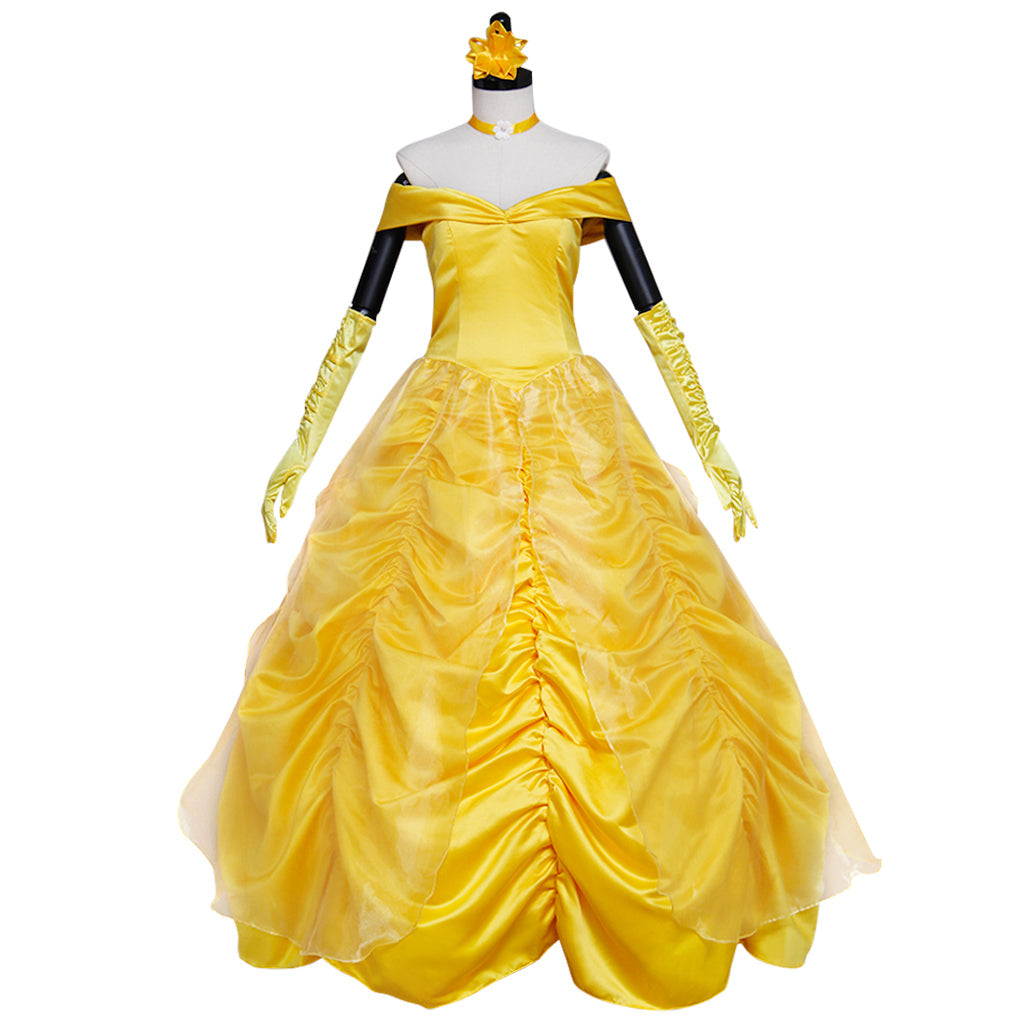 Costume de cosplay Belle pour Halloween | Robe de princesse Disney enchanteresse pour Halloween et cosplay