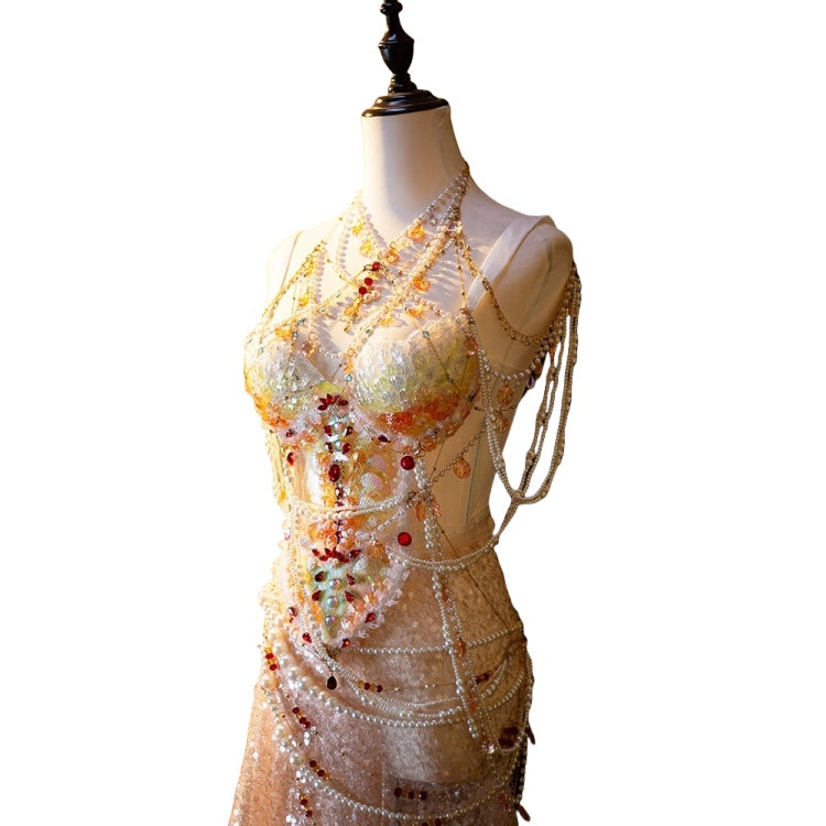Koi Gradient Handmade Mermaid Princess Performance Costume for Music Shows - Halloweez