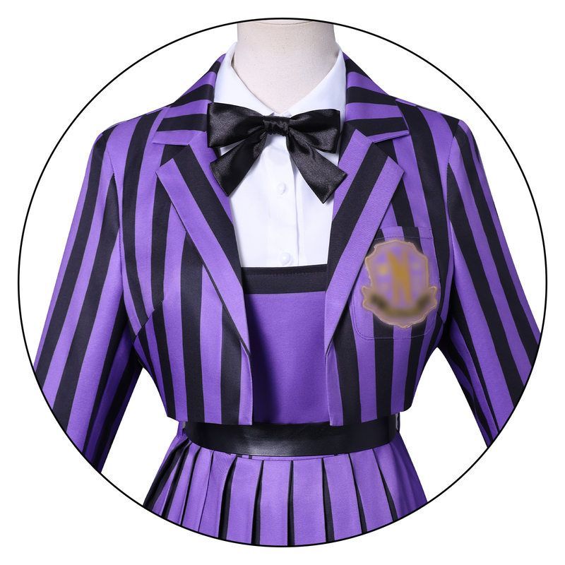 Wednesday Addams Cosplay Costume from The Addams Family TV Show for Halloween - Halloweez