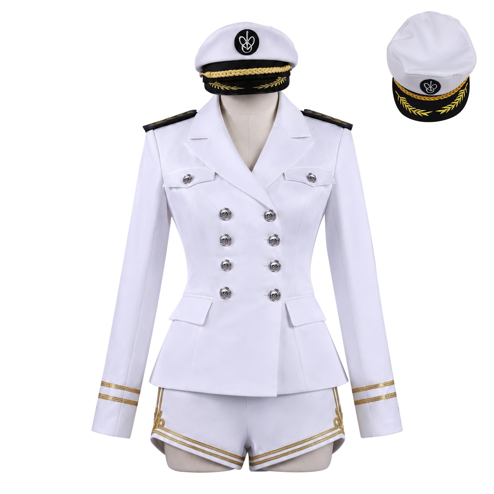 IVE Jang Wonyoung White Navy Sailor Uniform Cosplay Costume - Halloweez