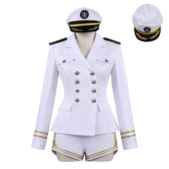 IVE Jang Wonyoung White Navy Sailor Uniform Cosplay Costume - Halloweez