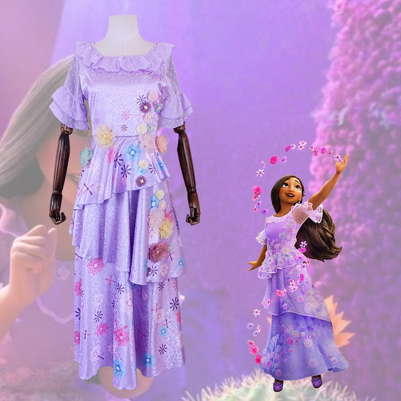 Encanto Princess Isabela Cosplay Costume for Kids - Magical Movie Dress - Halloweez