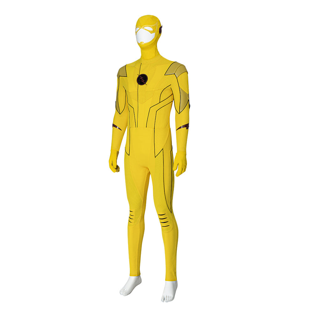 Halloweez Flash Armageddon Reverse Flash Cosplay Costume - Barry Allen Yellow Suit