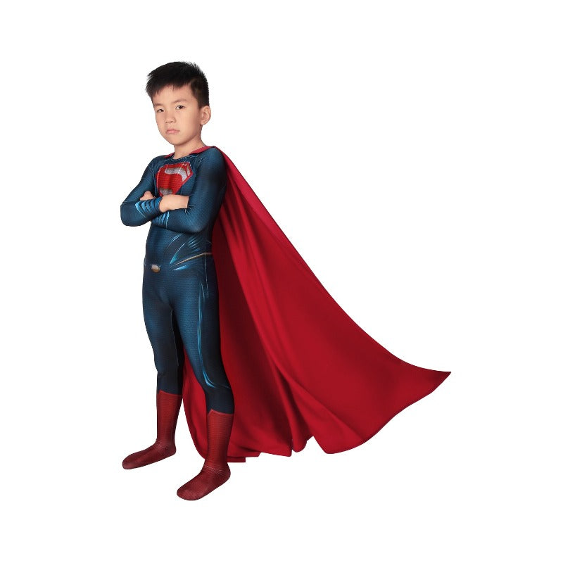 Halloweez Superman Costume Cosplay Suit for Kids - Clark Kent Man of Steel 3D Printed Handmade Body