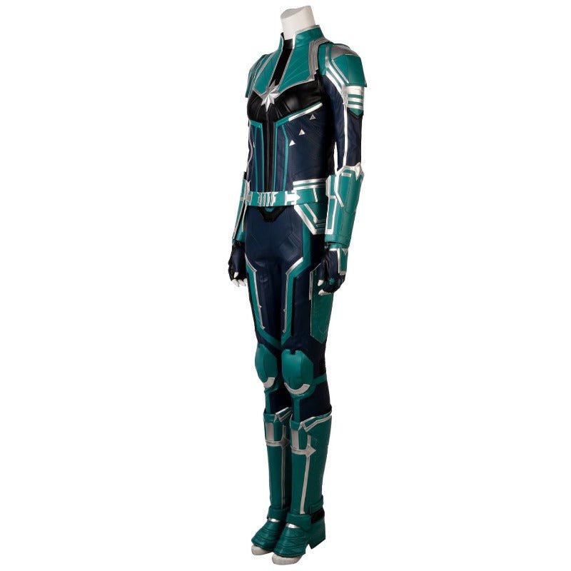 Captain Marvel Starforce Turquoise PU Leather Cosplay Costume | Coscomos - Coscosmos