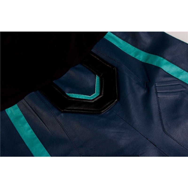 Captain Marvel Starforce Turquoise PU Leather Cosplay Costume | Coscomos - Coscosmos