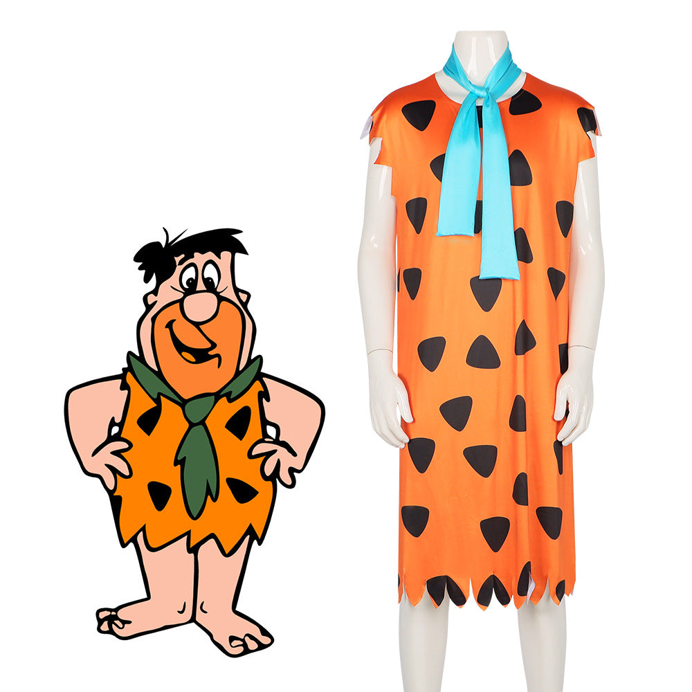 American Animation The Flintstones Fred Flintstone Cosplay Costume for Halloween Party - Halloweez