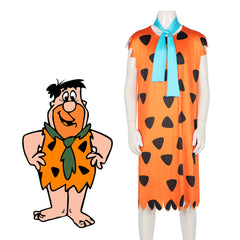 American Animation The Flintstones Fred Flintstone Cosplay Costume for Halloween Party - Halloweez