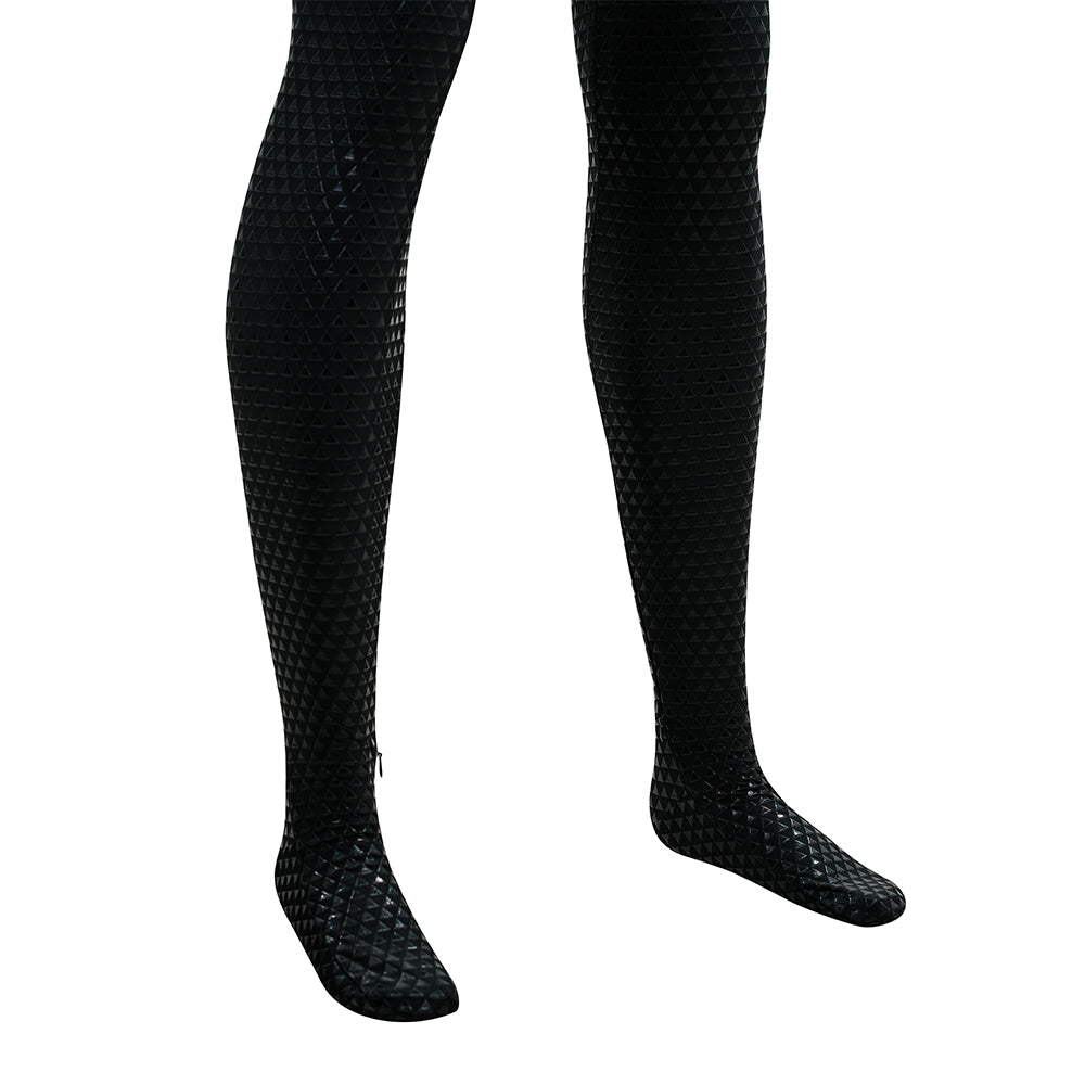 Upgraded Gwen Stacy Spider-Verse Cosplay Outfit, Color Block Embossed Full Set, Customizable Shoes - Halloweez