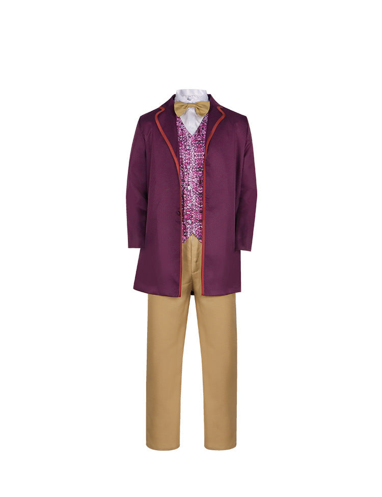 Charlie and the Chocolate Factory Willy Wonka Cosplay Costume for Movie and Stage Performance