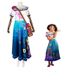 Magic House Cosplay Costume Mirabel Dress with Backpack for Kids and Adults