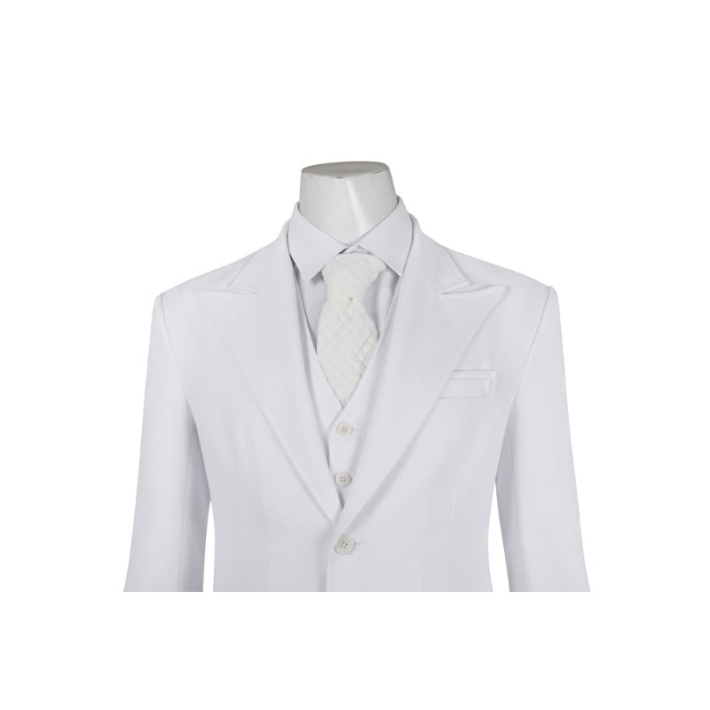 Halloweez Joker 2 Arthur Fleck White Cosplay Costume Full Set - Suit, Shirt, Vest, Pants, Tie