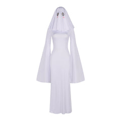 Ghost Girl Cosplay Halloween Apricot Madame Costume Dress White Adult