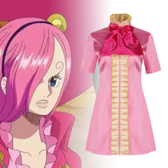 One Piece Venom Pink Vinsmoke Reiju Cosplay Costume Anime Role Play Dress