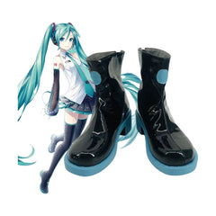 qy395 Hatsune Miku Cosplay Shoes Anime Cos Costume Footwear for Conventions - Halloweez