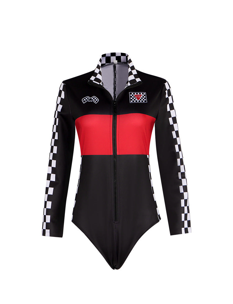 Halloween Party Cosplay SpeedCar Motorcycle Girl Racing Suit for Nightclub Leading Dance - Halloweez