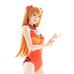 Overwatch D.Va Neon Genesis Evangelion Asuka Rei School Swimsuit Cosplay