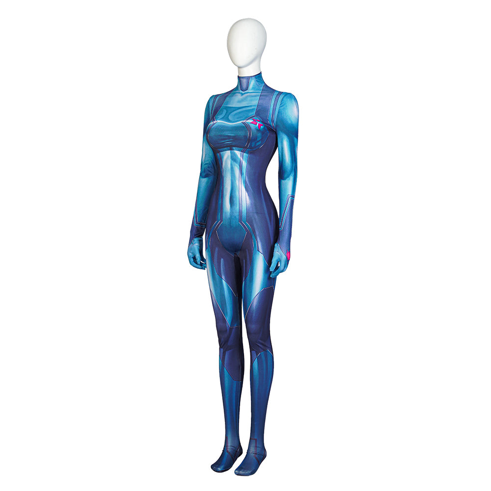 Disfraz de Samus Aran Metroid para cosplay: mono de superhéroe de licra para Halloween