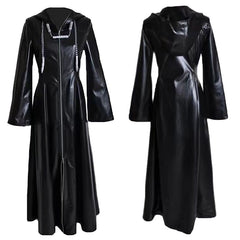 Kingdom Hearts Organization XIII Black Leather Coat Cosplay Costume - High Quality Replica for Anime Conventions and Halloween