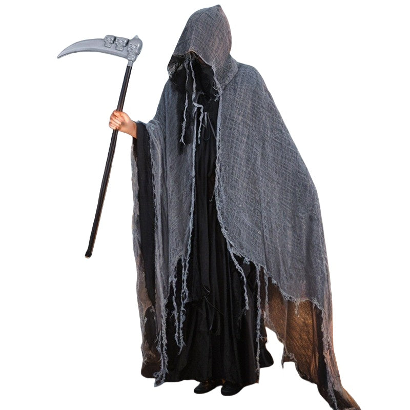 Grim Reaper Witch Cosplay Costume Adult Halloween Cloak Red Death Costume - Halloweez