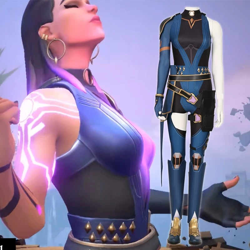 Valorant Reyna Cosplay Full Set, Game Character Reyna Costume Women, Halloween Party Outfit Full Cosplay Suit - Halloweez