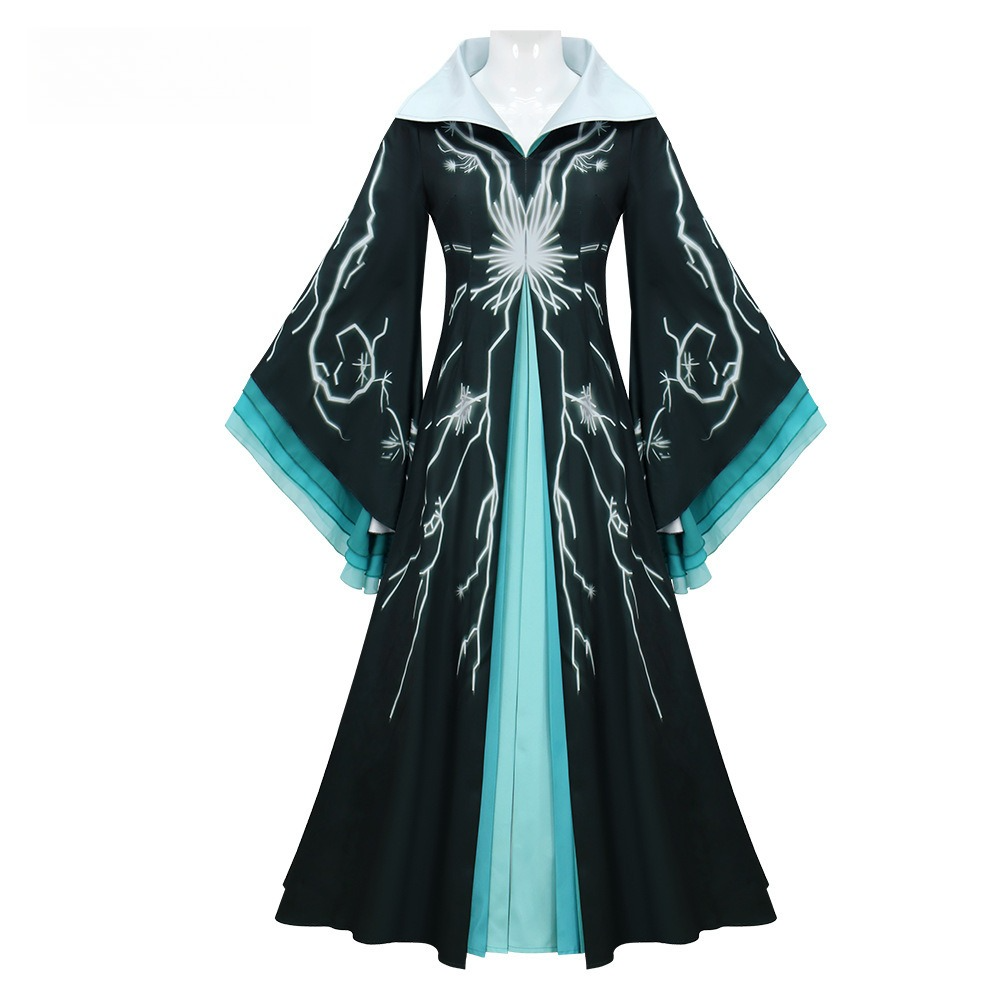 Wicked: For Good Madame Morrible Dark Green Long Dress Cosplay Outfit for Wizard of Oz Fans - Halloweez