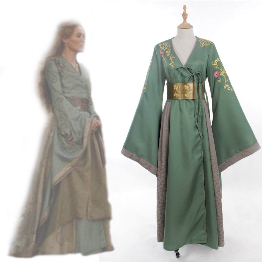 Cersei Lannister Green Dress Adult Costume | Women's Halloween Carnival Cosplay Outfit | Movie & TV Series Cosplay - Coscosmos