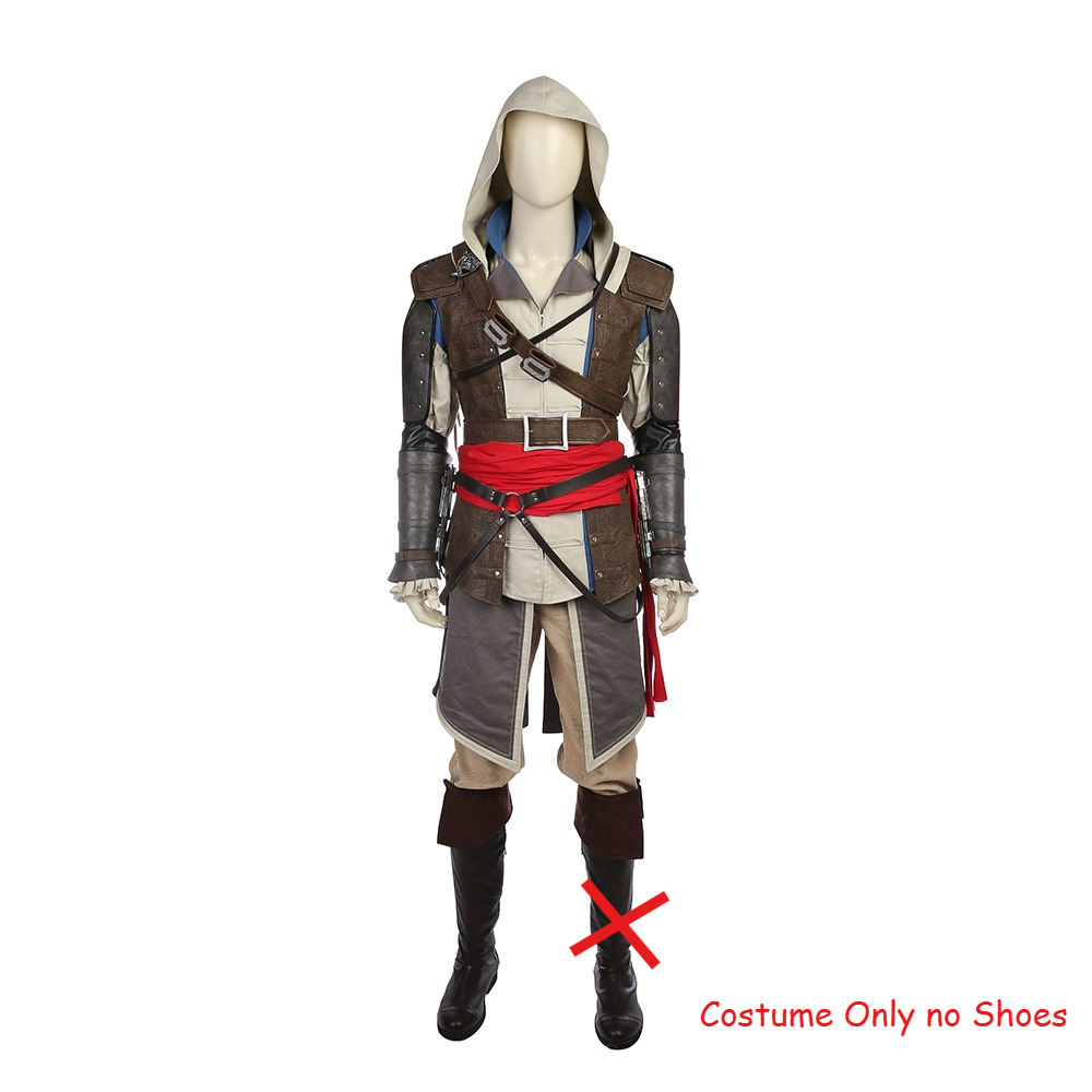 Assassin's Creed IV Black Flag Edward Kenway Full Set Cosplay Costume Custom - Halloweez