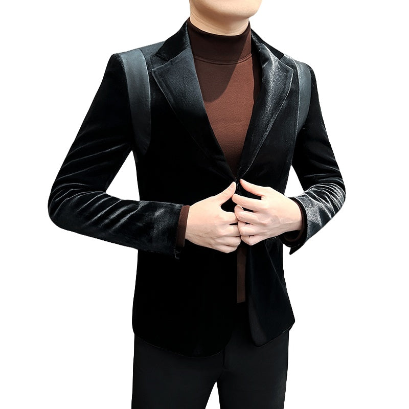 Velvet Blazer Men's Suit Jacket 2025 New Style Luxury Velvet Tuxedo for Hosts Cosplay Formal Wear - Halloweez