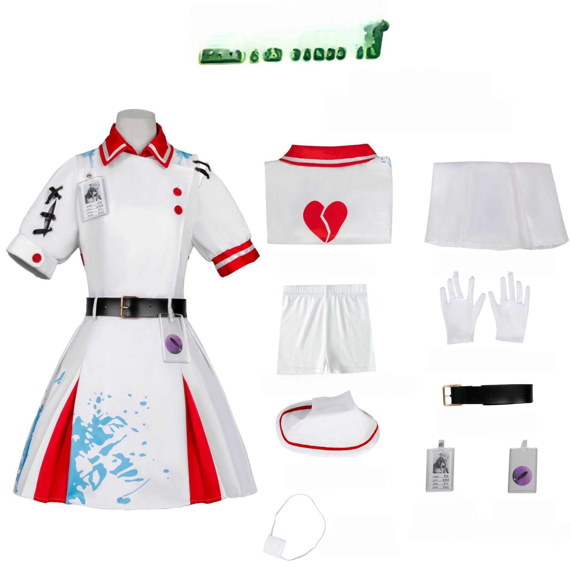Eggy Party Cosplay Costume Nurse Hearth Anime Outfit for Women and Kids - Halloweez