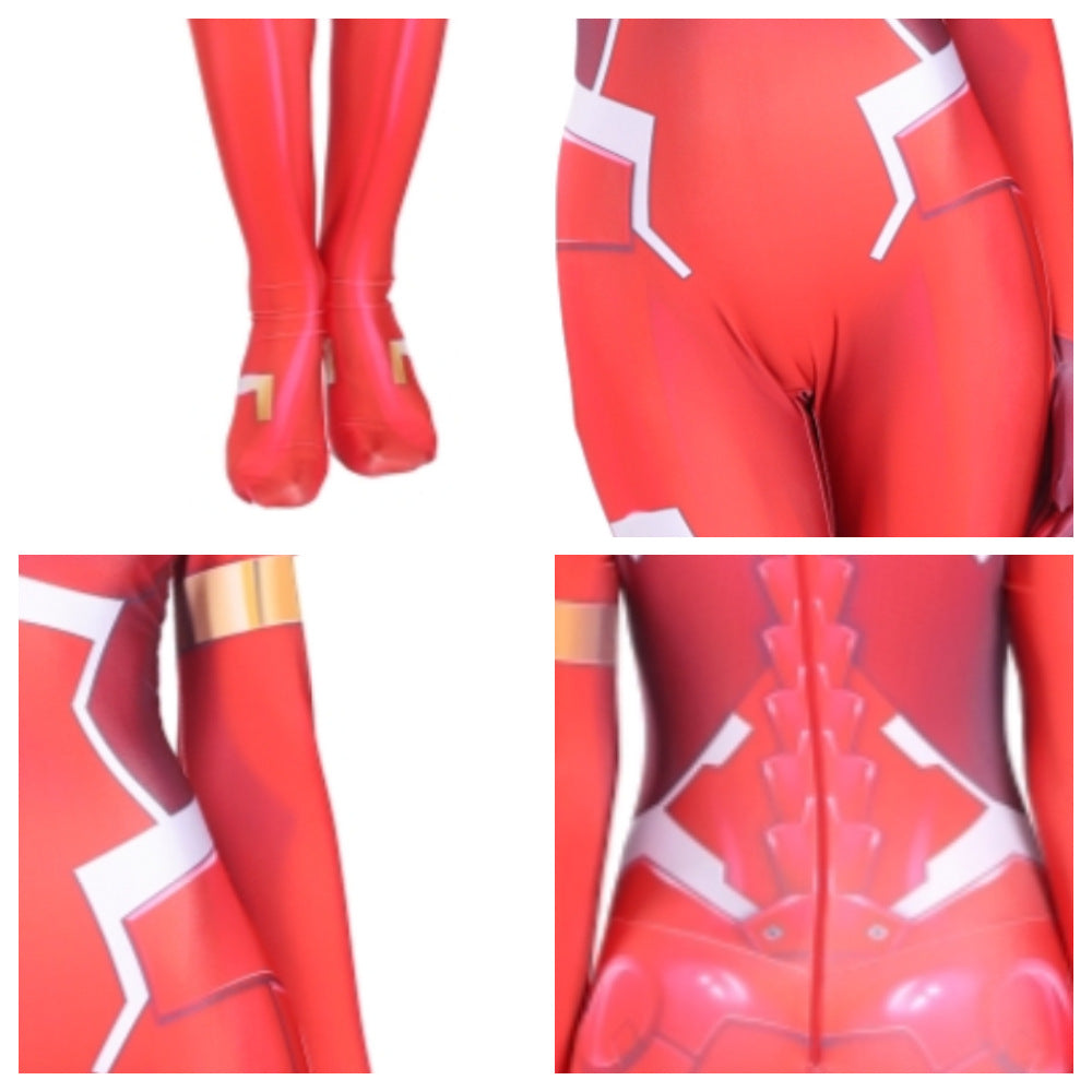 Women's Anime Zero Two 02 DARLING in the FRANXX Cosplay Bodysuit - Premium Quality - Halloweez