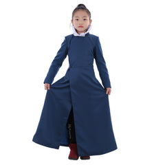 Child Kids Pure Blue Choir Cassock Cosplay Costume Robe Pastors Cassock Roman Blue Cassock Robe Liturgical Vestments - Coscosmos